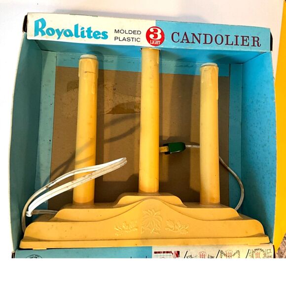 Vintage Royalites Christmas window candles candolier set of 2 - Picture 2 of 3